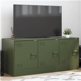 vidaXL Móvel de TV 99x39x44 aço verde azeitona