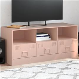 vidaXL Móvel de TV 99x39x44 aço rosa