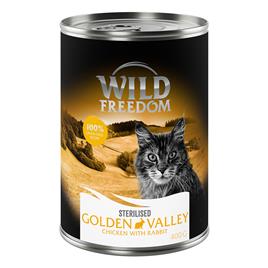 Wild Freedom Adult Sterilised 6 x 400 g - sem cereais - Golden Valley Sterilised - Frango e coelho