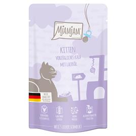 MjAMjAM Quetschie Kitten 12 x 125 g - Vitela requintada com óleo de salmão