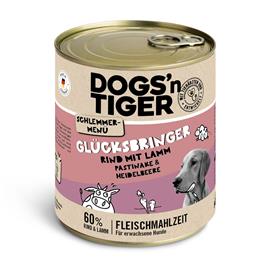 Dogs'n Tiger menu gourmet para cães 12 x 800 g - Pack económico  - Vaca com cordeiro, pastinaca e amoras