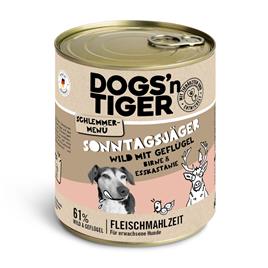 Dogs'n Tiger menu gourmet para cães 12 x 800 g - Pack económico  - Veado com aves, pera, painço e castanha