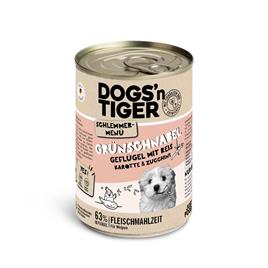 Dogs'n Tiger menu gourmet para cães 12 x 400 g - Pack económico - Aves com arroz integral, cenouras e curgete (Junior)