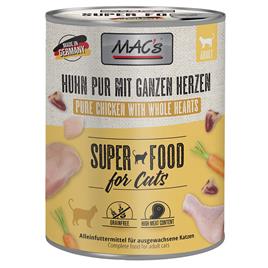 MAC's Cat 6 x 800 g em latas para gatos - PUR de frango com corações de aves inteiros