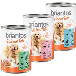 Briantos Delicious Paté 6 x 400 g - Pack misto: peixe, cordeiro e vaca