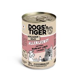 Dogs'n Tiger Menu gourmet 12 x 400 g - Pack económico - Vaca com fígado