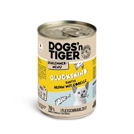 Dogs'n Tiger Menu gourmet 12 x 400 g - Pack económico - Frango com truta I Kitten