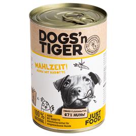 Dogs'n Tiger Adult 12 x 400 g - Pack económico - Frango e cenoura