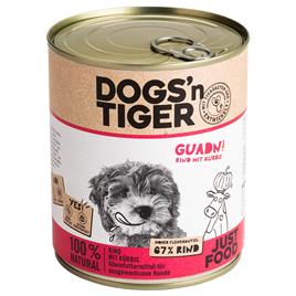 Dogs'n Tiger Adult 12 x 800 g - Pack económico - Vaca e abóbora