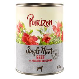 Purizon 6 x 400g ou 800g comida húmida em promoção: 5 + 1 grátis! - Vaca com flor de hibisco  (6 x 400g)