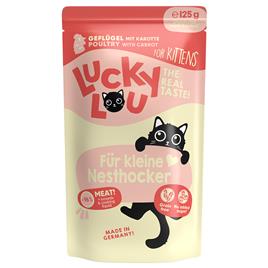 Lucky Lou Kitten 48 x 125 g em saquetas - Pack económico - Aves