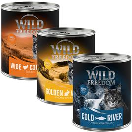 Wild Freedom Adult 6 x 800 g - sem cereais - Pack misto (2xWide Country, 2xGolden Valley, 2xCold River)