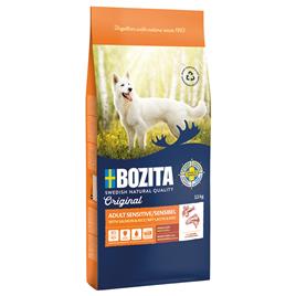 Bozita Original Adult Sensitive pele e pelo com salmão e arroz – sem trigo - Pack económico: 2 x 12 kg