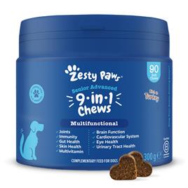 Zesty Paws Senior Advanced 9 em 1 Chews com peru - Pack económico: 2 x 90 pastilhas