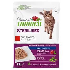Natural Trainer Adultos Esterilizado  - 12 x 85 g de vaca