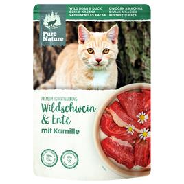 Pure Nature Feline 12 x 85 g saquetas para gatos - Javali e pato