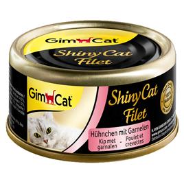 GimCat ShinyCat Filet 6 x 70 g - Frango e camarão