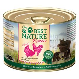 Best Nature Kitten 12 x 200 g - Pack económico  - Coração de aves e arroz