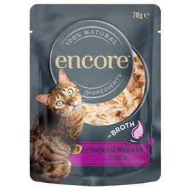 Encore Cat Pouch em saquetas 48 x 70 g para gatos - Pack económico - Peito de frango com pato