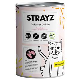 STRAYZ BIO Cat 24 x 400 g - Pack económico - Pato biológico e batata-doce biológica