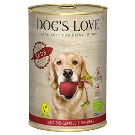 Dog's Love Bio Vegan 6 x 400 g comida húmida biológica vegana para cães - Legumes vermelhos