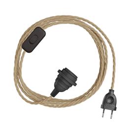 Creative Cables Snakebis Twisted E14 3 M Lampshade - Cable Set With Lamp Holder. Fabric Braided Cable And 2-prong Plug Transparente