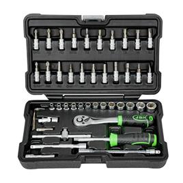 Jbm Case Of 46 Pieces With Zinc Plated Hexagonal Sockets Prateado