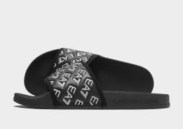 Emporio Armani EA7 All Over Print Slides - Black, Black