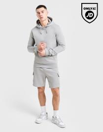 McKenzie Overhead Hoodie Cargo Shorts Set - Grey, Grey