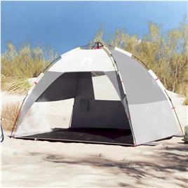 vidaXL Tenda praia 2 pessoas libertação rápida impermeável cinzento