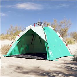 vidaXL Tenda praia 3 pessoas libertação rápida impermeável verde mar