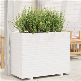 vidaXL Vaso/floreira de jardim 90x40x72 cm pinho maciço branco