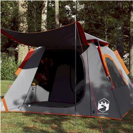 vidaXL Tenda campismo cúpula 4 pessoas libertação rápida cinza/laranja