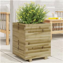 vidaXL Vaso/floreira de jardim 40x40x49,5 madeira de pinho impregnada