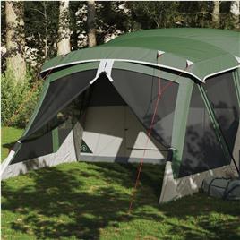 vidaXL Tenda de campismo c/ avançado para 4 pessoas impermeável verde