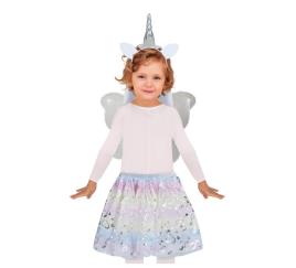 Kit Unicórnio Infantil: Tiara, Asas e Tutu
