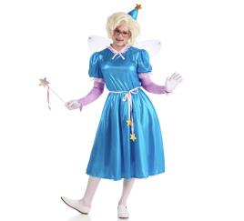 Fato de fada madrinha glamourosa azul para homem