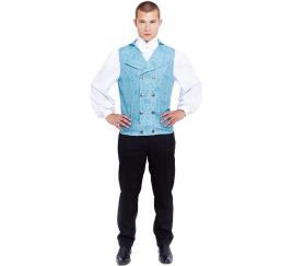 Fato de senhor inglês elegante azul para homem