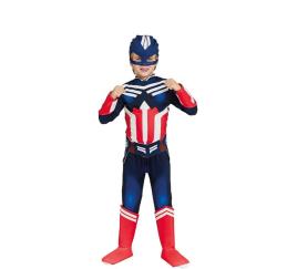 Fato de super-herói americano para criança