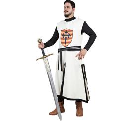 Fato de armeiro medieval branco para homem