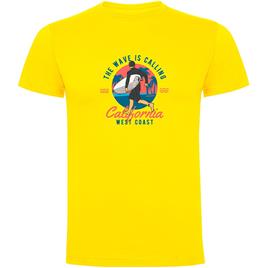 Kruskis Wave Calling Short Sleeve T-shirt Amarelo 2XL Homem