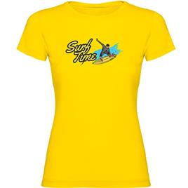 Kruskis Surf Time Short Sleeve T-shirt Amarelo XL Mulher
