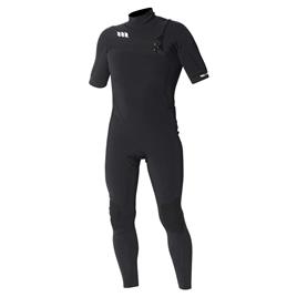 West Lotus Fluid 2/2 Mm Short Sleeve Chest Zip Neoprene Suit Preto S