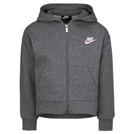 Nike Kids Club Fleece High Low Full Zip Sweatshirt Cinzento 24 Months-3 Years