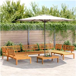 vidaXL 6 pcs conjunto de móveis de paletes p/ jardim acácia maciça