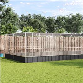 vidaXL Aviário com extensão 832x414x212 cm aço prateado