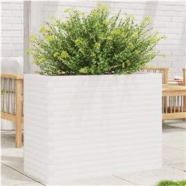 vidaXL Vaso/floreira de jardim 90x40x68,5 cm pinho maciço branco