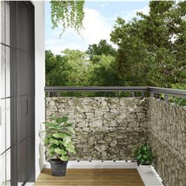 vidaXL Tela de privacidade p/ jardim aspeto pedra 800x90 cm PVC cinza