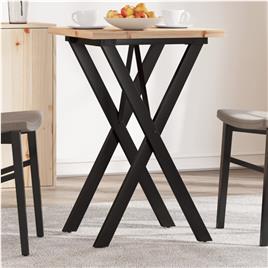 vidaXL Mesa de jantar estrutura em X 50x50x75,5 cm pinho/ferro fundido