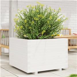 vidaXL Vaso de jardim 70x70x49,5 cm madeira de pinho maciça branco